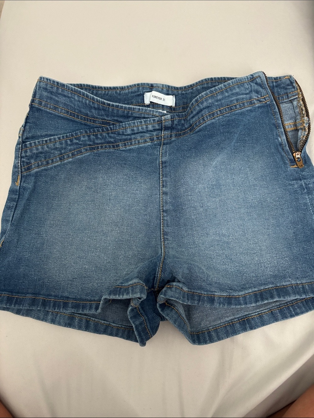 Forever 21 Light Blue Denim High-Rise Women's Shorts